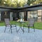 Flash Furniture 3PC Patio Set-23.75RD Glass Table, 2 Gray Chairs TLH-0701303C-GY-GG - alternate 1